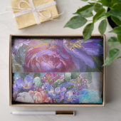 ブルーオーストラリア産オウムとフローラクラウンの切り離 薄葉紙 (ギフト)