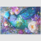 ブルーオーストラリア産オウムとフローラクラウンの切り離 薄葉紙 (正面)