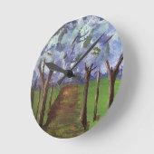 ブルーオータムウッズ ラウンド壁時計 (傾斜)