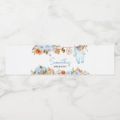 ブルーオータムカボチャフローラベビーシャワー ペットボトルラベル (シングルラベル)