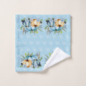 ブルーオータムカボチャ水彩サンクスギビング バスタオルセット (ウォッシュタオル)