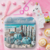 ブルーオータムビーチカボチャ ペーパープレート (パーティー)