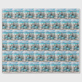 ブルーオータムビーチカボチャ ラッピングペーパー (フラット)