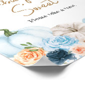 ブルーオータムフラワーカボチャベビーは甘い ポスター (角)