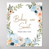 ブルーオータムフラワーカボチャベビーは甘い ポスター (正面)