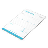 ブルーオーダ空白のー型枠または請求書メモ帳 ノートパッド (アングル)