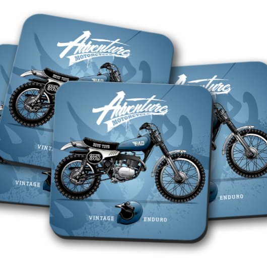 ブルーオートバイコースター |オートバイコースターセット コースター