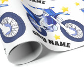 ブルーオートバイ及びカスタムメッセージラッピング紙 ラッピングペーパー (ロールコーナー)