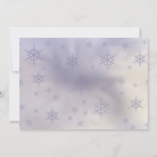 ブルーオーナメントエレガント企業のホリデーパーティー 招待状 (裏面)