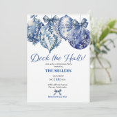 ブルーオーナメントクリスマスパーティの招待状 招待状 (スタンド正面)