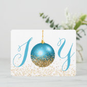 ブルーオーナメントジョークリスマスグリーティング シーズンカード (スタンド正面)