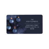 ブルーオーナメント差出人住所 ラベル (正面)