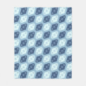 ブルーオーバルシード円形水滴パターモダンン フリースブランケット (正面)