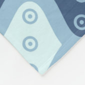 ブルーオーバルシード円形水滴パターモダンン フリースブランケット (角)