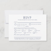 ブルーオーバルリーフモノグラム結婚ミールイベント 出欠カード (裏面)