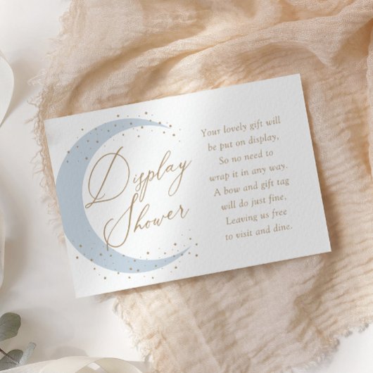 ブルーオーバーザムーンベビーディスプレイシャワー エンクロージャーカード