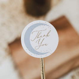 ブルーオーバーザムーンボーイ赤ちゃんシャワー ラウンドシール