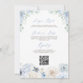 ブルーオールインワンボーイベビー開花ベビーシャワー 招待状 (裏面)