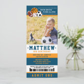 ブルーオールスタースポーツチケット誕生日パーティー写真 招待状 (スタンド正面)