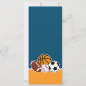 ブルーオールスタースポーツチケット誕生日パーティー写真 招待状 (裏面)