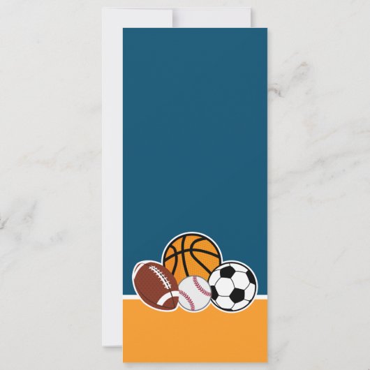 ブルーオールスタースポーツチケット誕生日パーティー写真 招待状 (裏面)