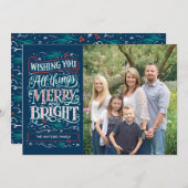 ブルーオールツメリー&ブライトホリデーフォトカード シーズンカード (正面/裏面)