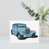 ブルーオールドカー ポストカード (スタンド正面)