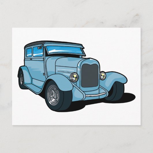 ブルーオールドカー ポストカード (正面)