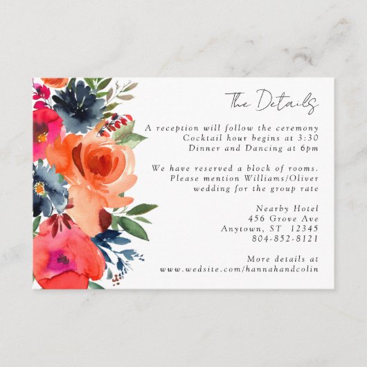 ブルーオ鮮やかレンジレッド植物学 エンクロージャーカード (正面)