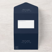 ブルーオ鮮やかレンジレッド植物学 オールインワン招待状 (外側)