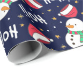 ブルーカイト雪だるまクリスマスシームレスパターン ラッピングペーパー (ロールコーナー)