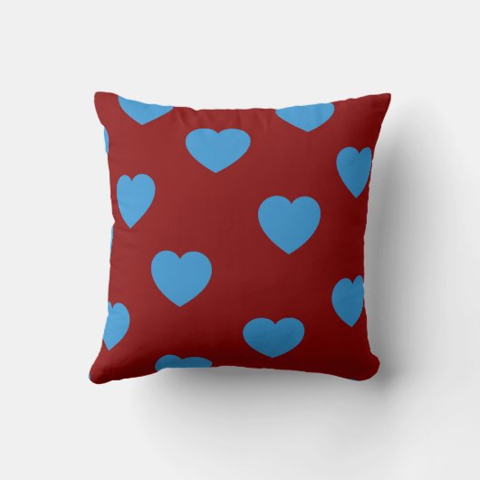 ブルーカウエレガントィーコージーモダンロマンチックシックハート クッション (裏面)