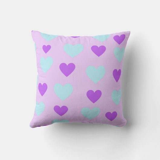 ブルーカウエレガントィーコージーモダンロマンチックシックハート クッション (裏面)