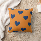 ブルーカウエレガントィーコージーモダンロマンチックシックハート クッション (ブランケット)