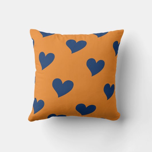 ブルーカウエレガントィーコージーモダンロマンチックシックハート クッション (裏面)