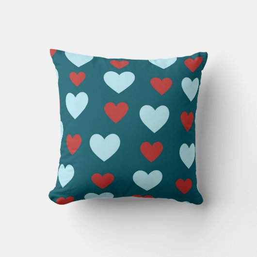 ブルーカウエレガントィーコージーモダンロマンチックシックハート クッション (正面)