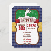 ブルーカウボーイクリスマスパーティの招待状 招待状 (正面/裏面)