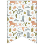 ブルーカウボーイバースデーパーティーデコール バンティングフラッグ (第1の旗)