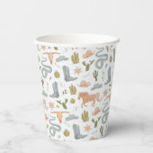 ブルーカウボーイパタン赤ちゃんシャワー 紙コップ (裏面)