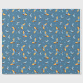 ブルーカウボーイブーツウェスタンパターン(の模様が)ある ラッピングペーパー (フラット)