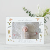 ブルーカウボーイベビー写真誕生のお知らせ 案内状 (スタンド正面)