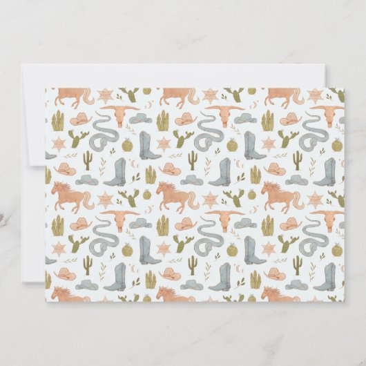 ブルーカウボーイベビー写真誕生のお知らせ 案内状 (裏面)