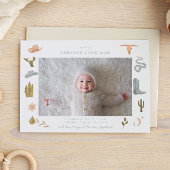 ブルーカウボーイベビー写真誕生のお知らせ 案内状