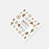 ブルーカウボーイロデオファースト誕生日ワイルドウエスト スタンダードカクテルナプキン (角)