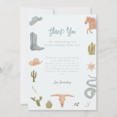 ブルーカウボーイ素朴ベビーシャワー サンキューカード (正面)