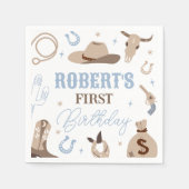 ブルーカウボーイ・ウェスターナプキン 誕生日 スタンダードカクテルナプキン (正面)