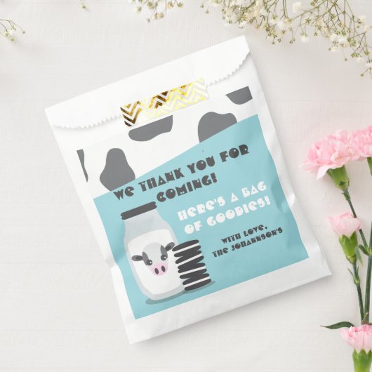 ブルーカウミルクとクッキー赤ちゃんシャワー好意バッグ フェイバーバッグ (封をした状態)