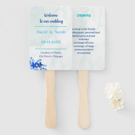 ブルーカエレガントスタムウェディングプログラム ハンドファン