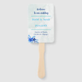 ブルーカエレガントスタムウェディングプログラム ハンドファン (正面)