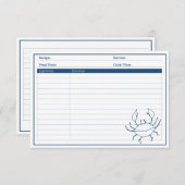 ブルーカエレガントブ航海のシーフードレシピカード (正面/裏面)